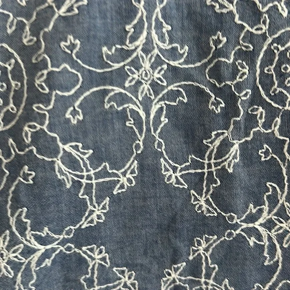 LOFT Embroidered Floral Top with Ruffle Sleeves - Picture 5 of 6